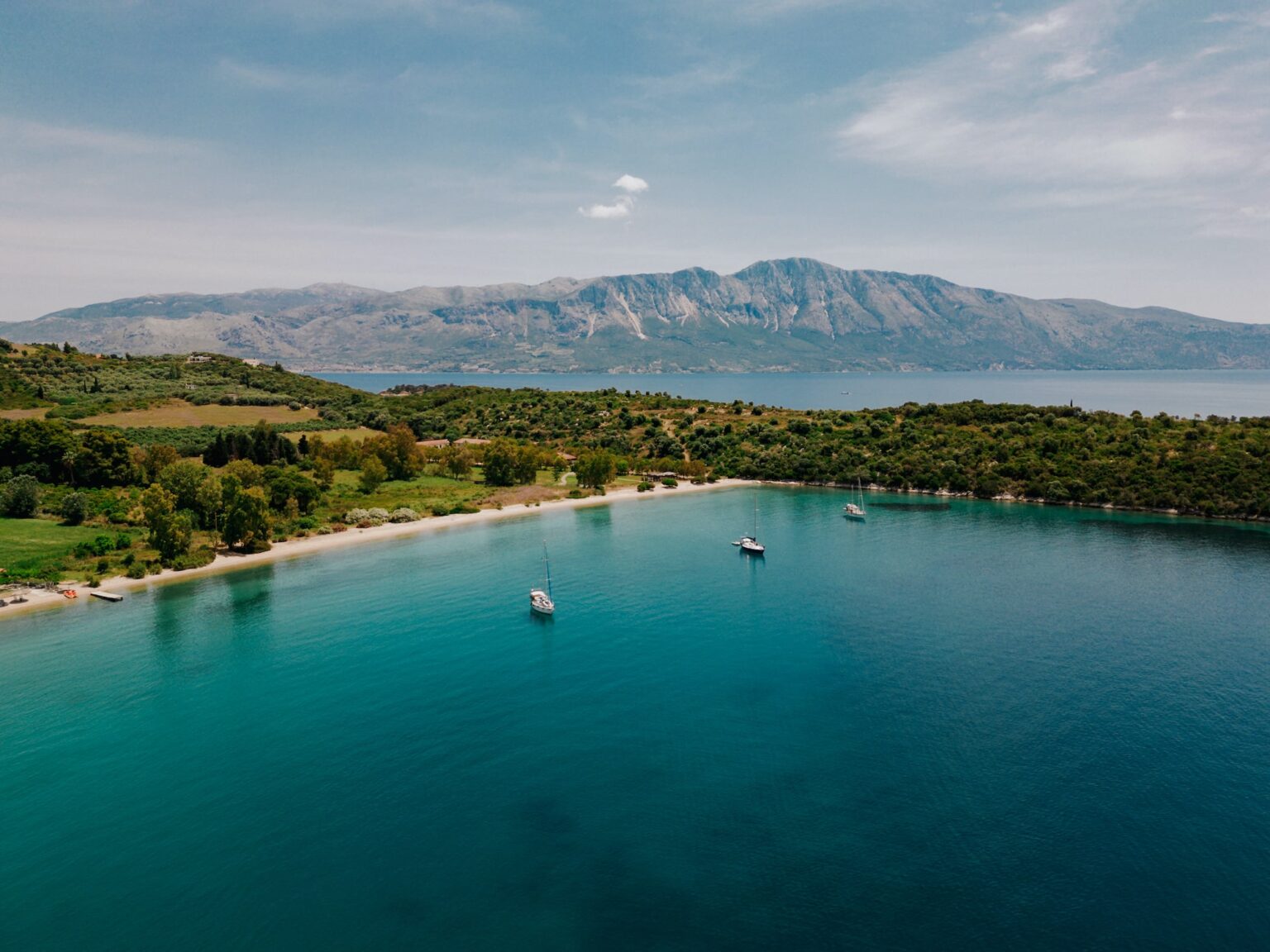 Aerial view of the Paleros coastline